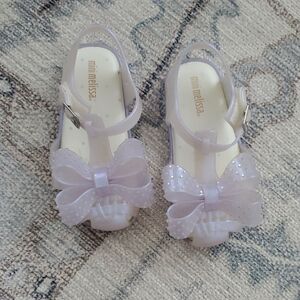 Mini Melissa Toddler Girls Irridescent Bow Sandals Shoes Sz8
